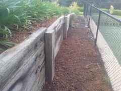 Harkaway Redgum Sleeper Retaining Wall Repair « Melbourne Retaining ...